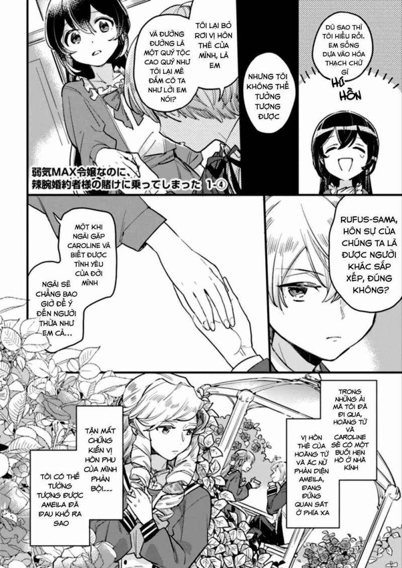 Yowaki Max Reijou Nanoni, Ratsuwan Konyakusha-Sama No Kake Ni Notte Shimatta Even Though Chương 1.4 Page 1